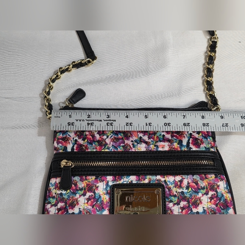 Nicole By Nicole Miller Pansy Multicolor Crossbody Bag With Goldtone Hardware - Picture 10 of 13